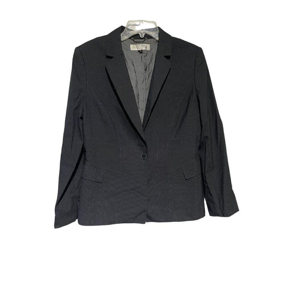 Tahari Arthur Levine Women's Jacket Blazer Classic Gray/ Black Classic  Size 12P